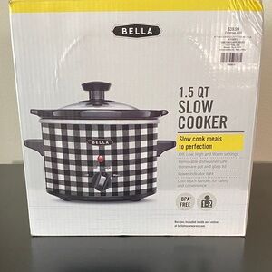 Abella Checkered Black and White Slow Cooker